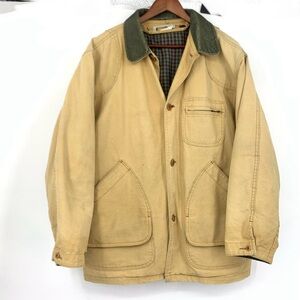LL Bean Men Size Large Barn Coat Vintage 90s H147 Field Jacket Liner Brown AS IS